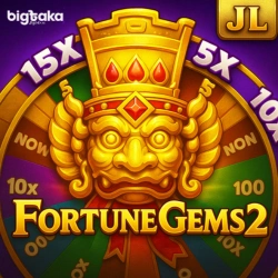 Fortune Gems 2 slot game icon with golden deity and multiplier wheel by BigTaka